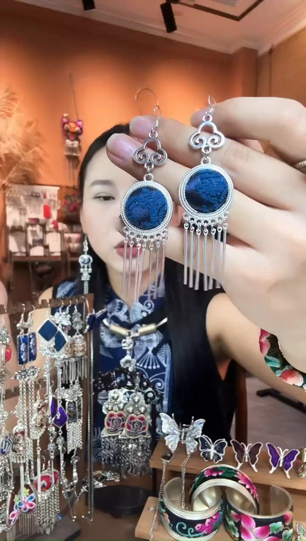 刺绣纯手工民族风耳环