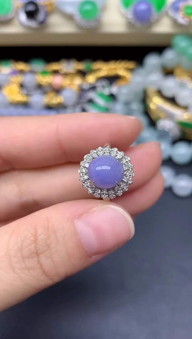 18K金镶嵌戒指翡翠228-雪姐翡翠天天见