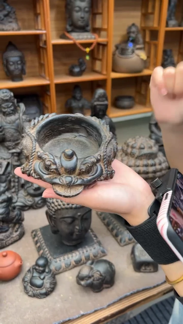 陶土【火山泥】金蟾盆