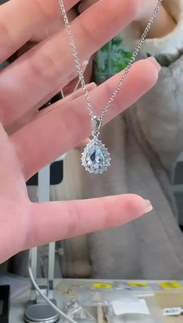 未镶嵌吊坠(不含链)海蓝宝石天然海蓝宝石吊坠