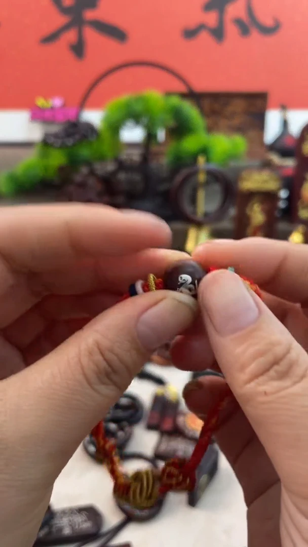 木枣木十二生肖手绳——双面银蛇