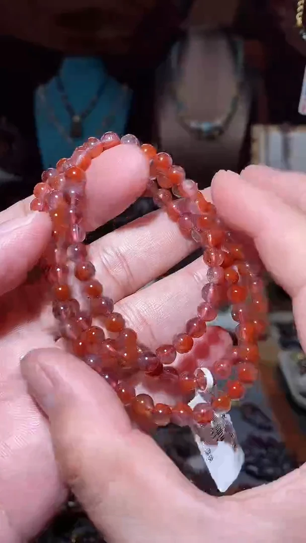 水晶珠宝半成品未镶嵌红极光双圈