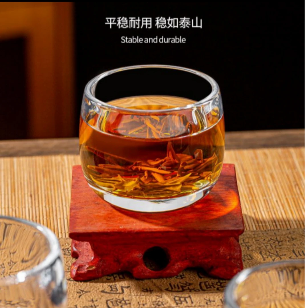 【8只装】加厚扳指杯家用透明主人杯创意加厚茶杯酒杯水杯玻璃杯