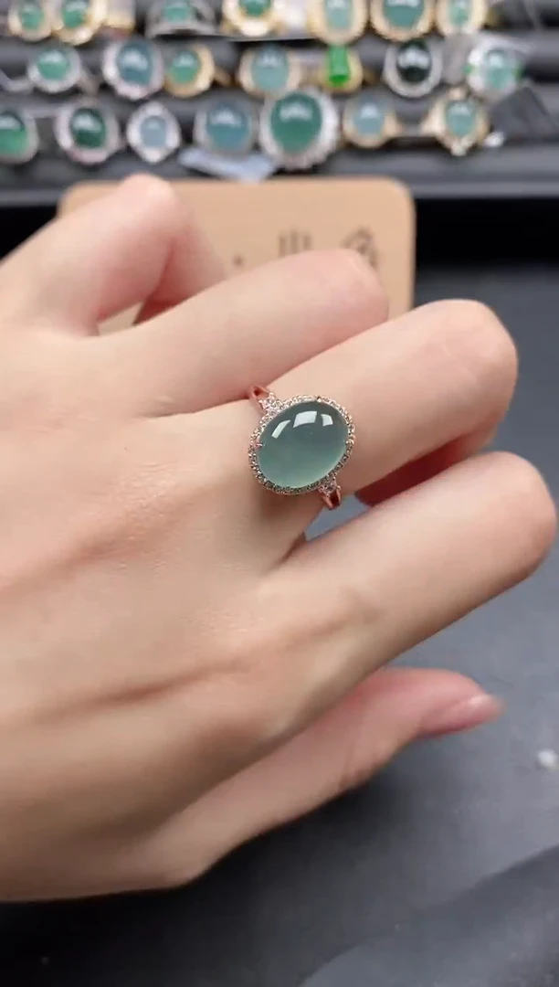翡翠戒指银S925镶嵌51151