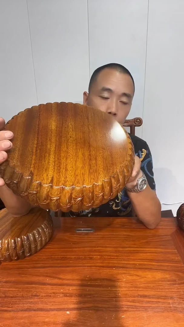 木老花整木竹节款27*30*8金瓜
