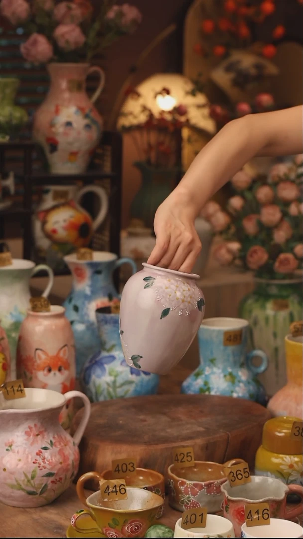 陶瓷172陶瓷花瓶摆件  口径12 高28