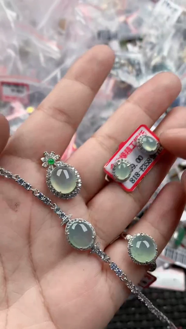 银S925镶嵌戒指翡翠444444  9