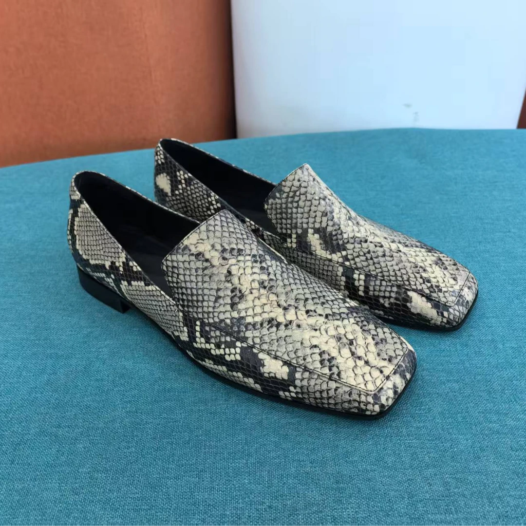 璇之恋·王璇它它平底鞋蛇纹王璇原创设计