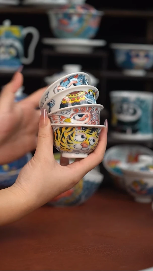 昨明四神兽压手杯4只（宠粉福利）