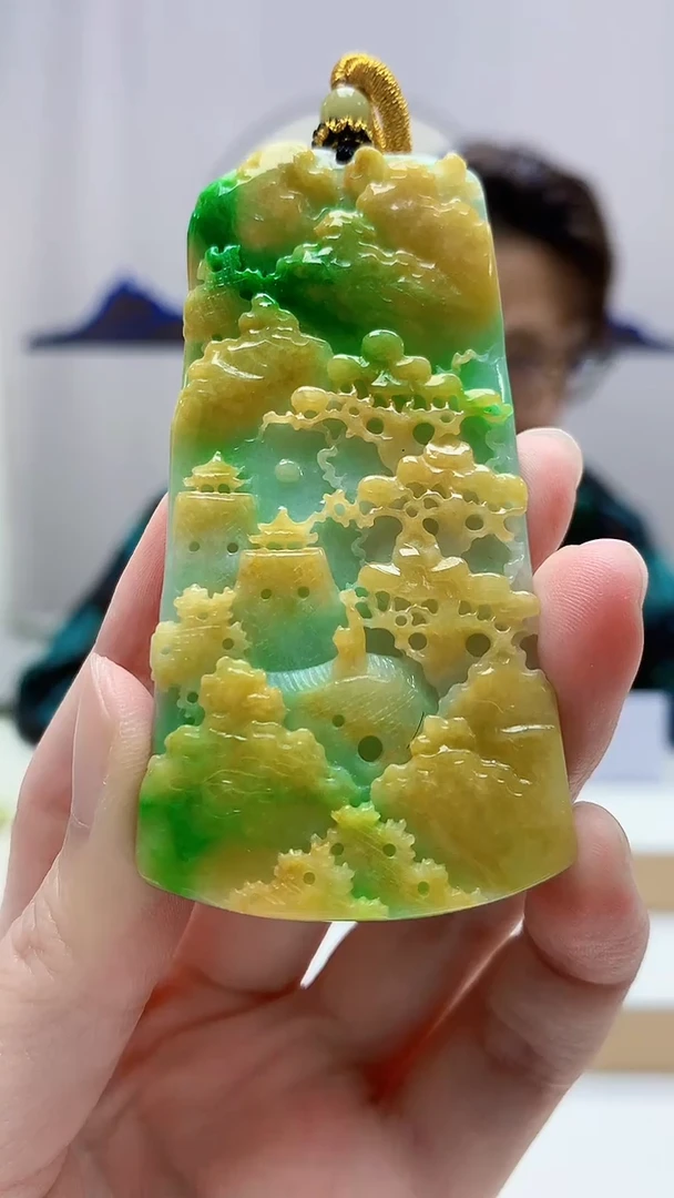 未镶嵌定制翡翠5159zm-毛货挂件山水89