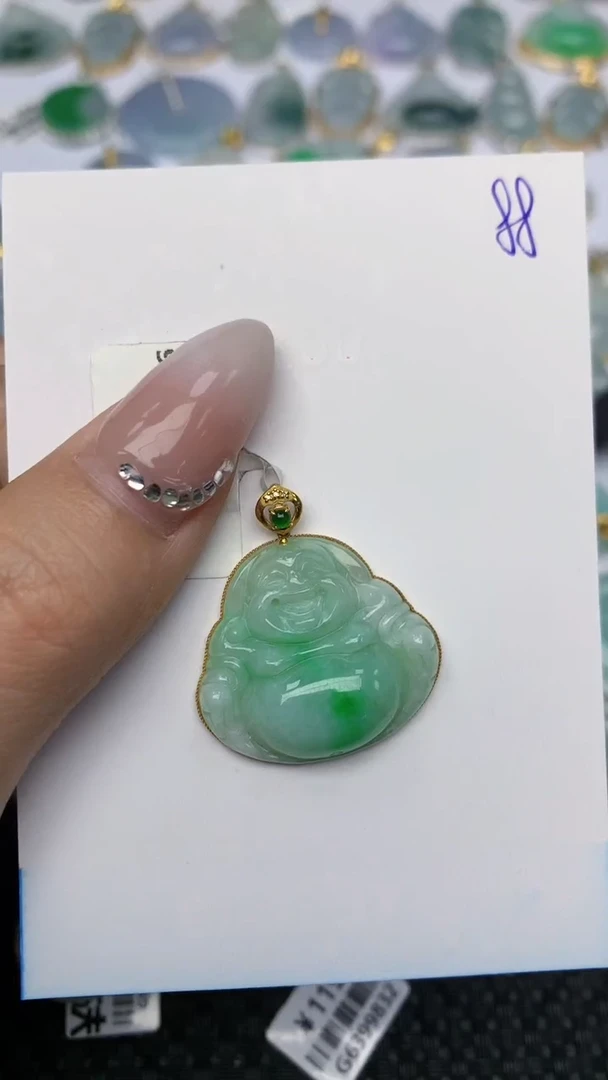 【闪购商品】翡翠颈饰18K金镶嵌天然翡翠A货 88