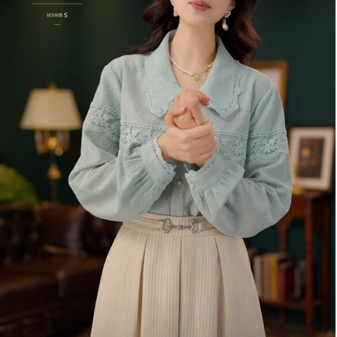 气质衬衣百搭复古长袖秋季衬衫时尚休闲宽松上衣