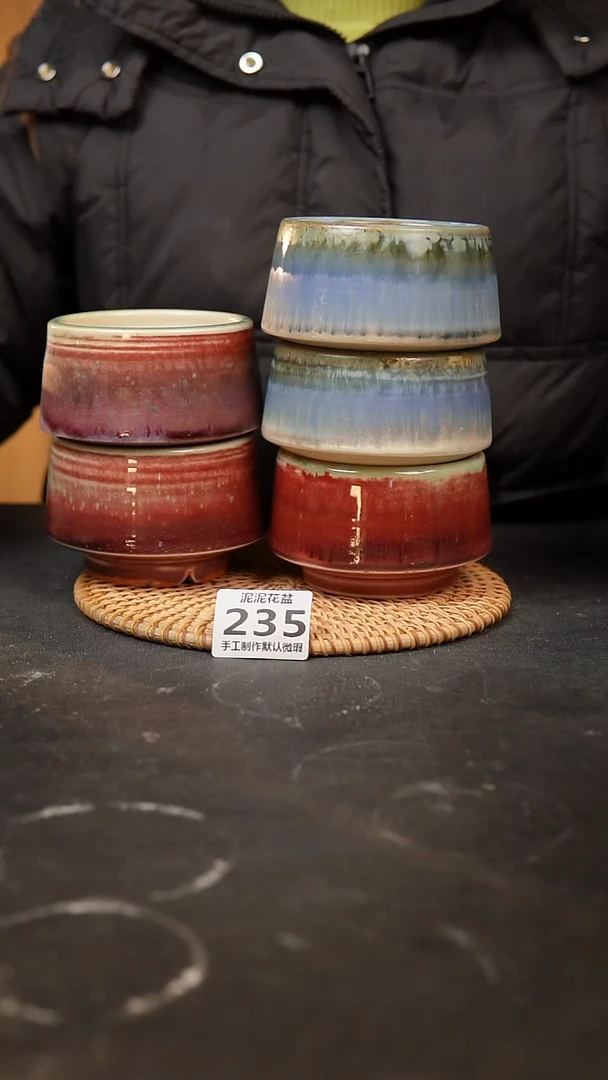 【闪购商品】瓷片235泥泥手工花盆