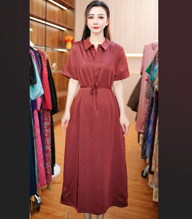 1616-18【红色】新款舒适时尚休闲连衣裙