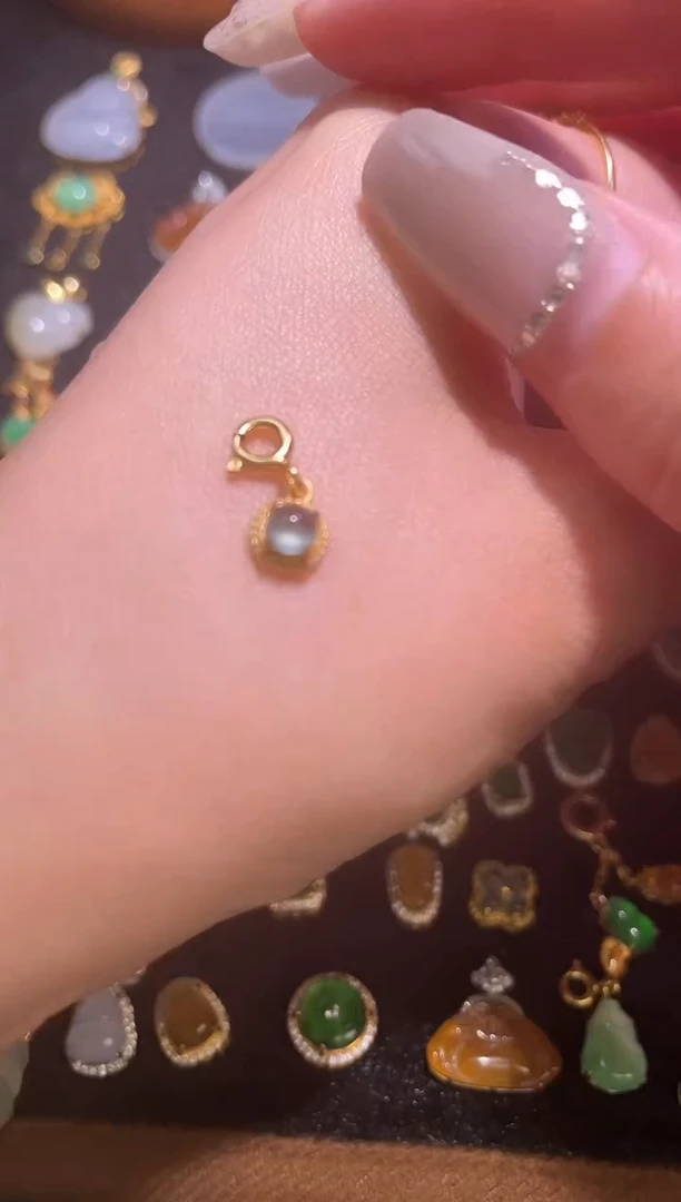 颈饰银S925镶嵌翡翠天然a货翡翠