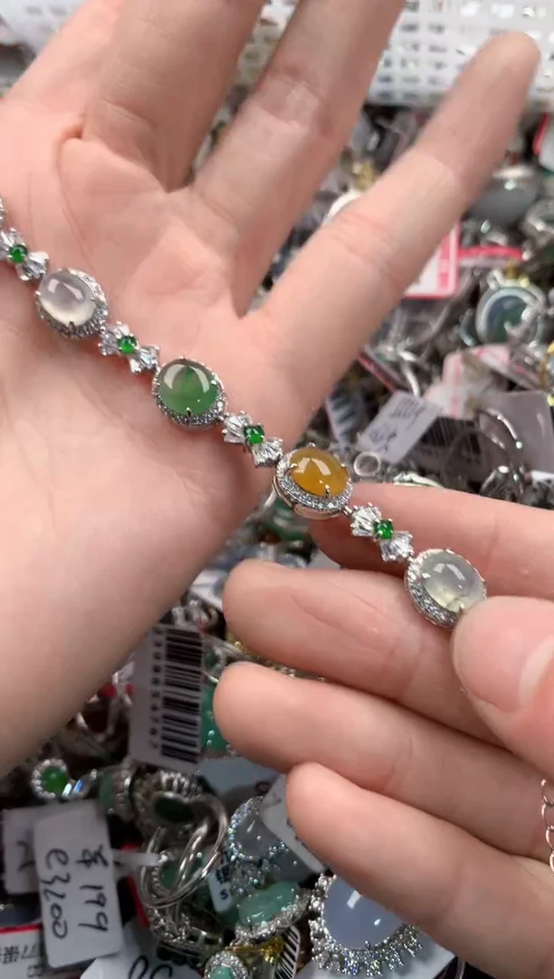 银S925镶嵌戒指翡翠10   8