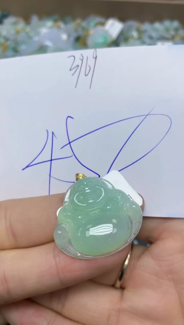 【闪购商品】翡翠挂件18K金镶嵌 天然翡翠A货