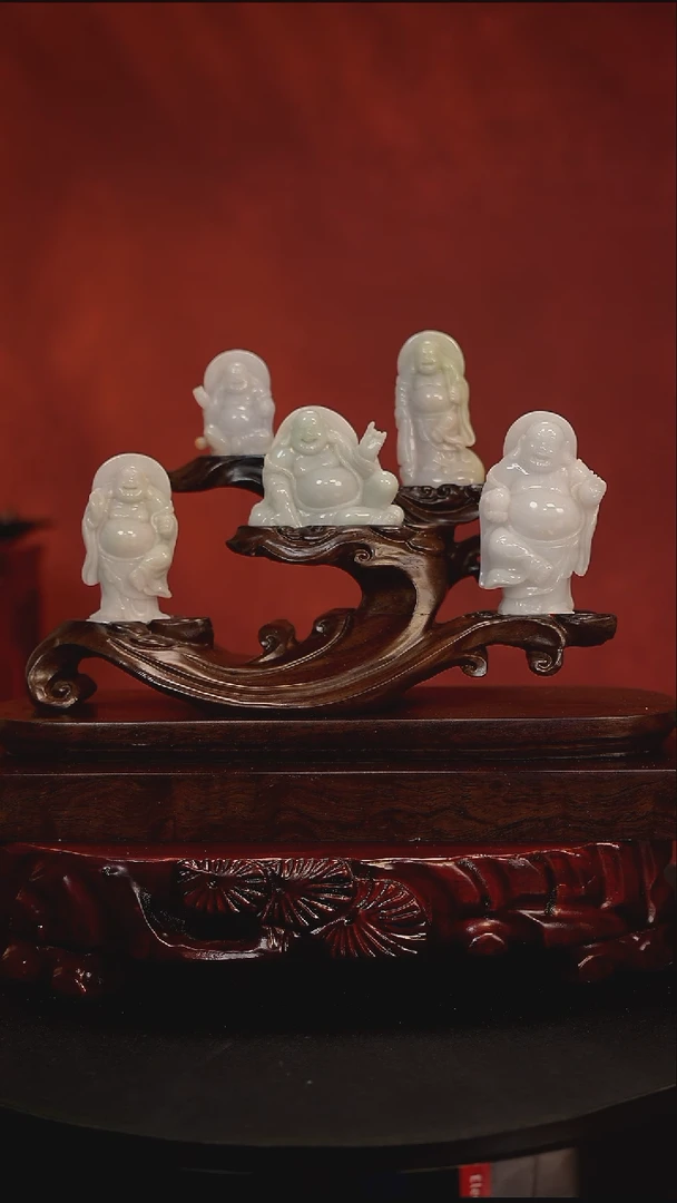 未镶嵌摆件翡翠五福临门