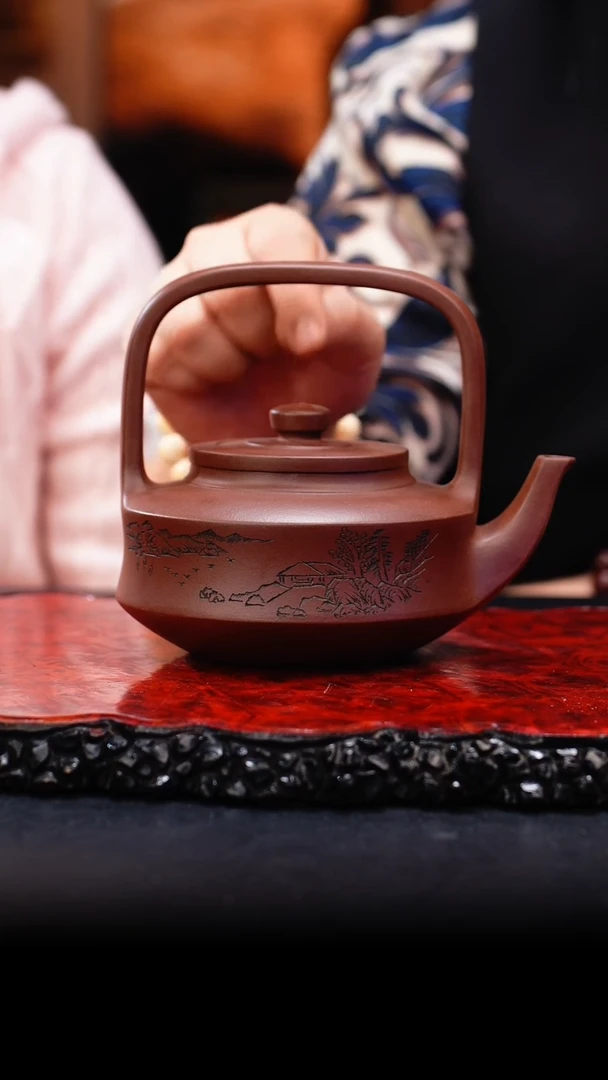 【闪购商品】紫砂茶壶56 提璧提梁·邱玉林,SJJ,底槽清