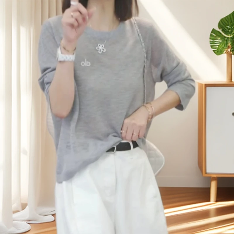 【呼吸色卡】2025夏季新款潮牌超薄冰凉防晒针织上衣C5188