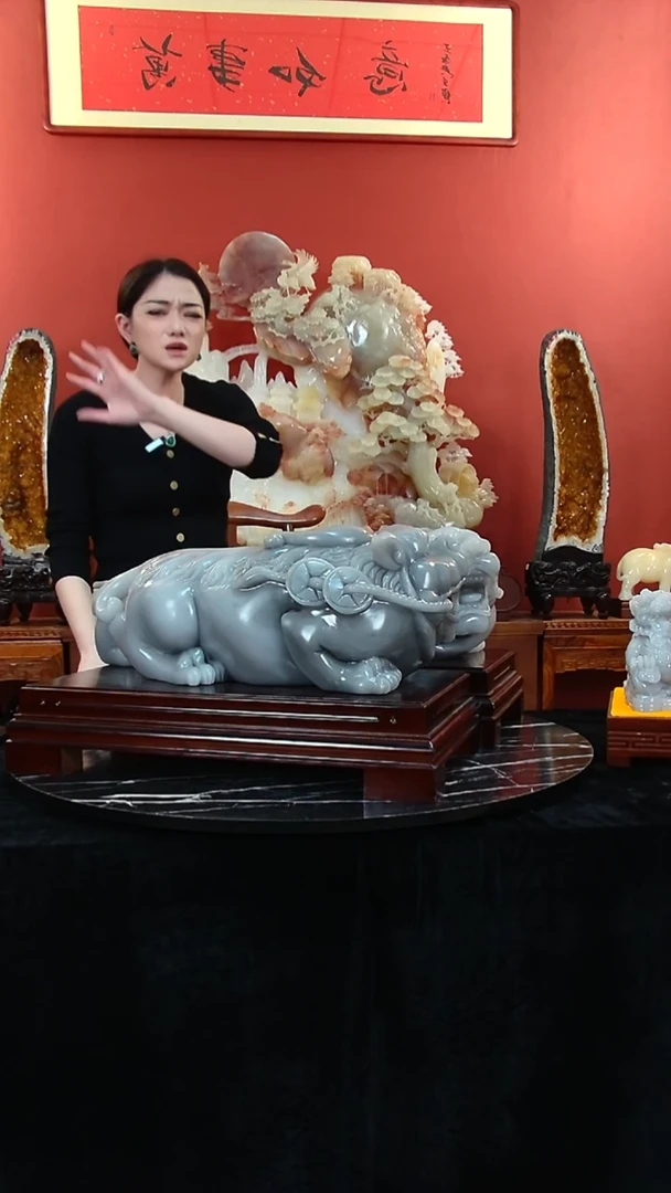 石材不****说家居摆件大貔貅一对11111
