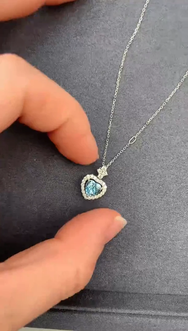 【闪购商品】海蓝宝石套链18K金镶嵌76分海蓝宝石套链