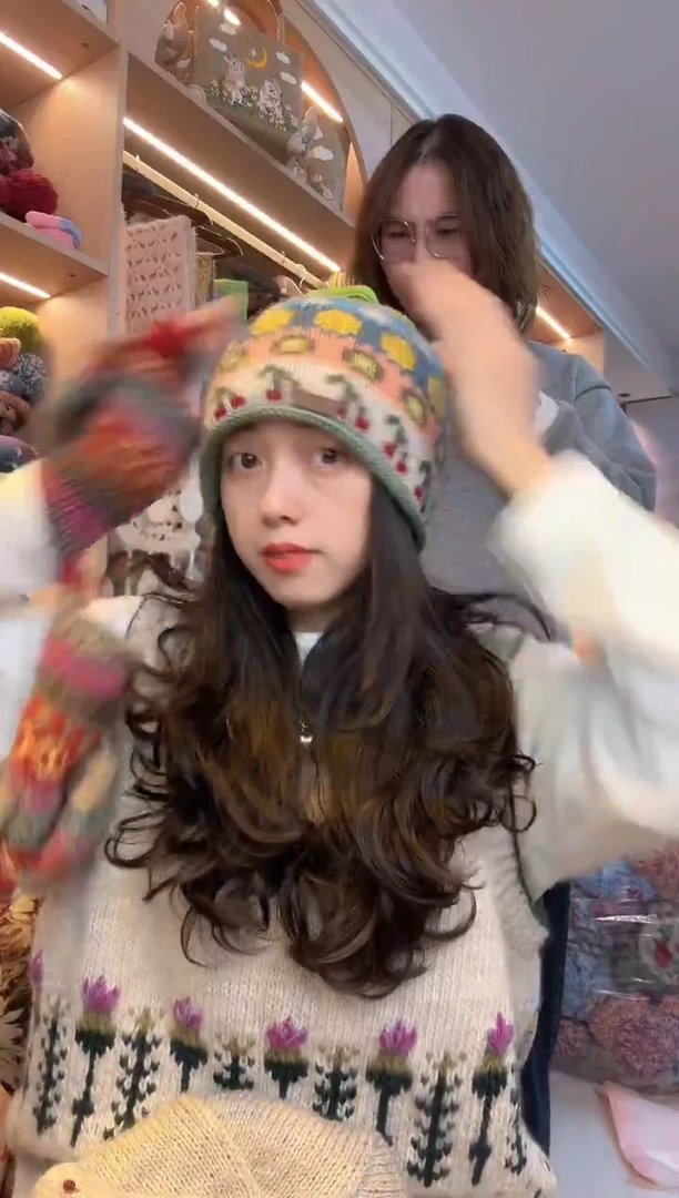 羊毛美利奴浅色水果帽