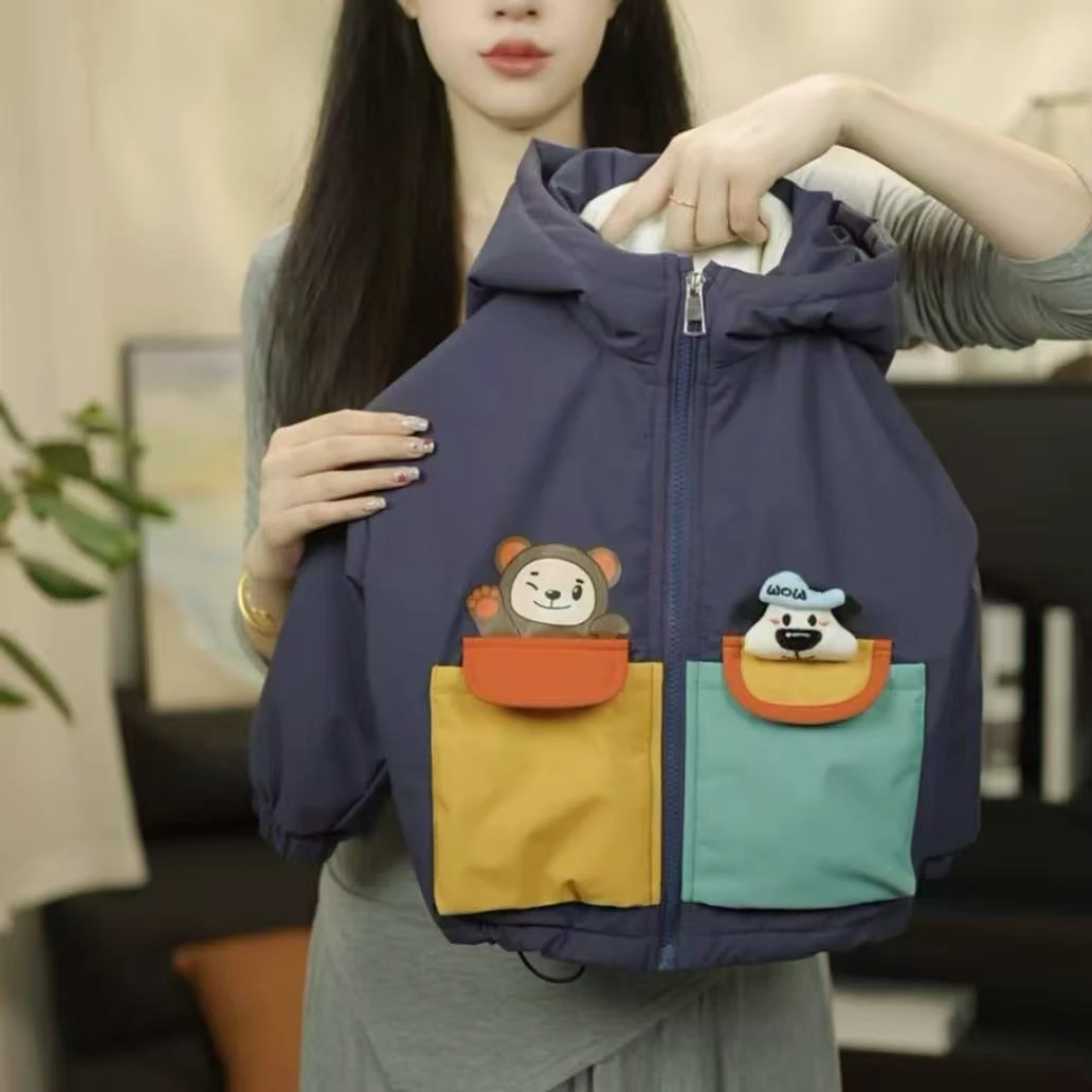 男童棉衣加绒加厚2025新款男宝保暖洋气夹棉棉服冬装二棉上衣外套