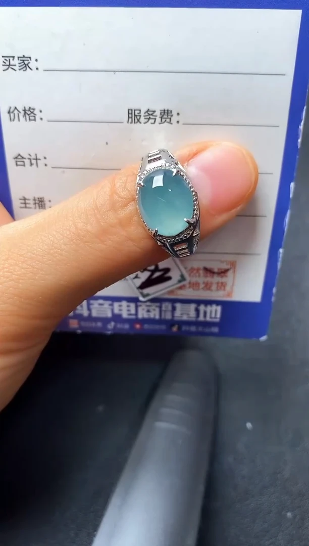 银S925镶嵌戒指翡翠2222222