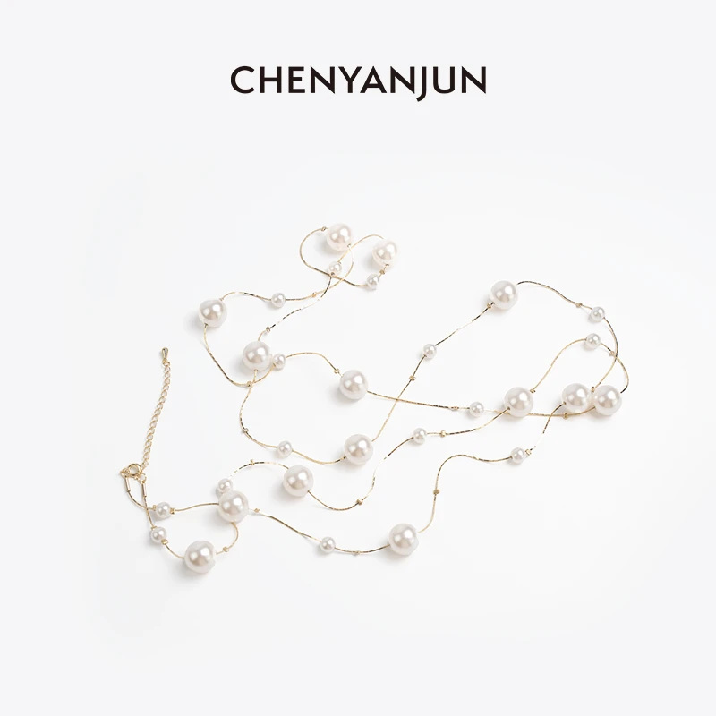 非金属玻璃项链 【莫桑石玻璃珠优雅气质毛衣链项链】CYJ-YJ26-898G