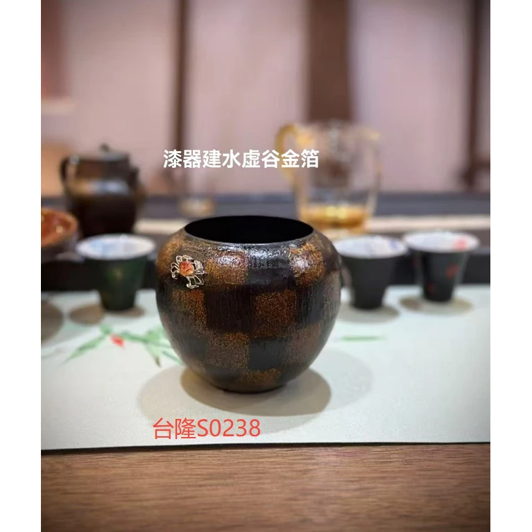 【慕白茶集】漆器建水虚谷金箔（台隆S0238）