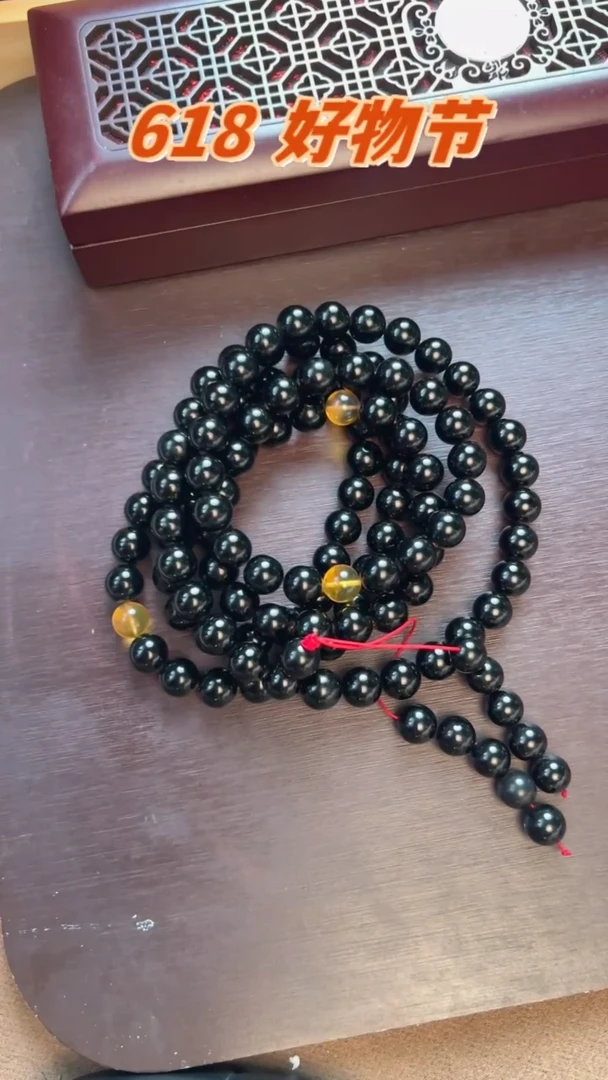 未镶嵌颈饰琥珀翳珀108珠10mm