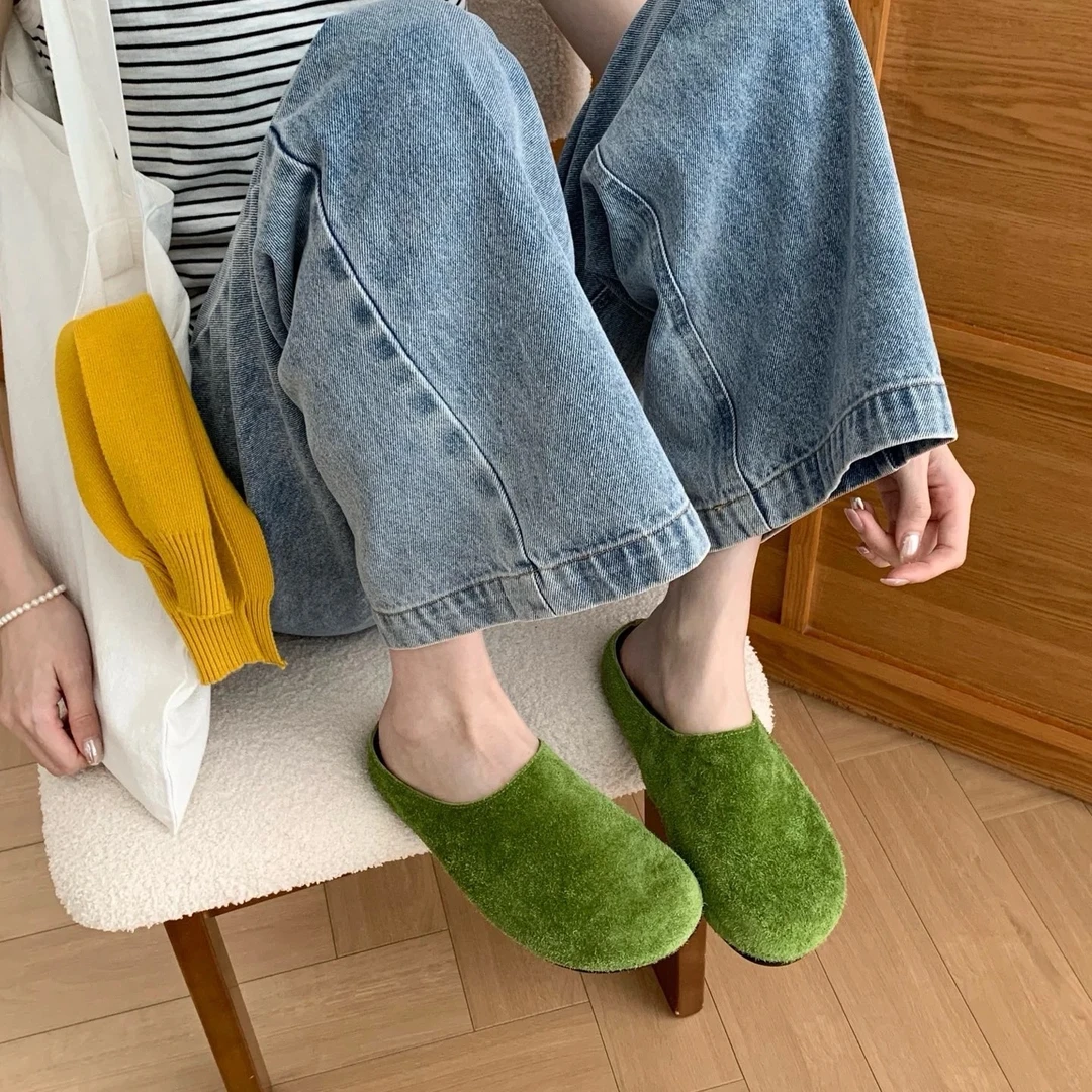 休闲慵懒感～勃肯拖鞋女外穿厚底增高包头半拖168-23