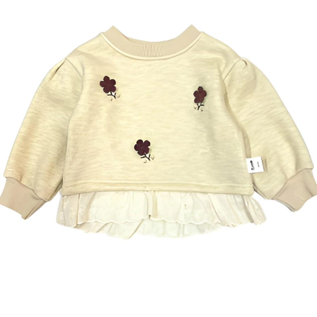 布娜诺冬季加绒女少女风狗韩版卡通拼接卫衣儿童女童女宝外套幼童