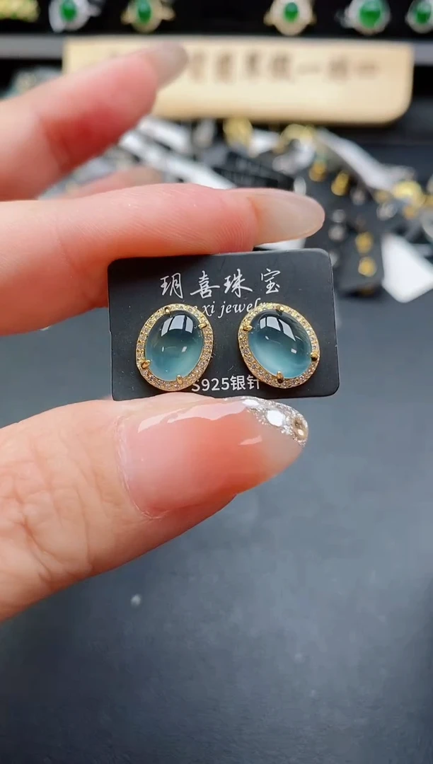 银S925镶嵌戒指翡翠1
