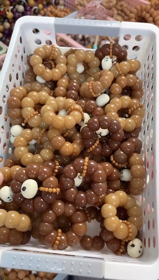 菩提根/象牙果手串菩提根蒜瓣大肠太阳花馒头仔手捻（深色）多样性