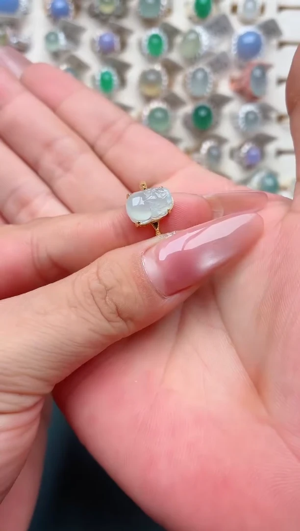 银S925镶嵌戒指翡翠.