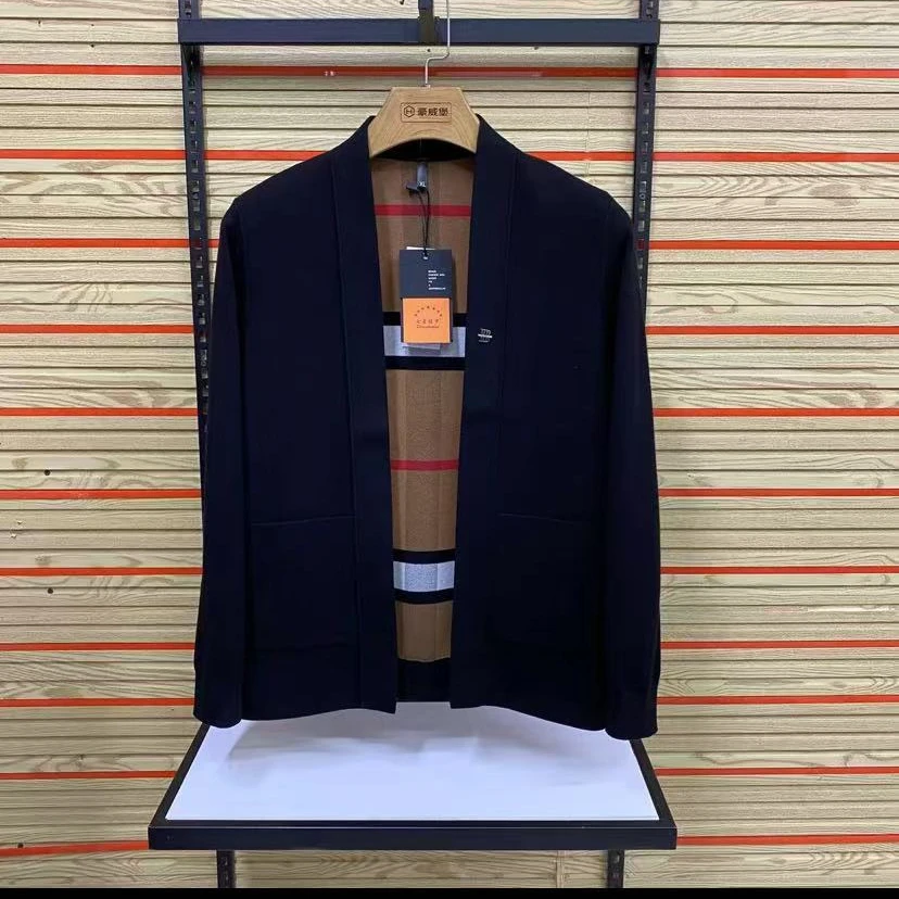 新款高品质男士休闲针织夹克外套