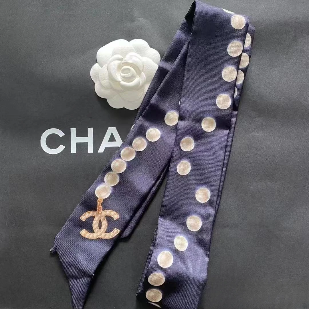 95新 Chanel/香奈儿 珍珠链条 丝巾
