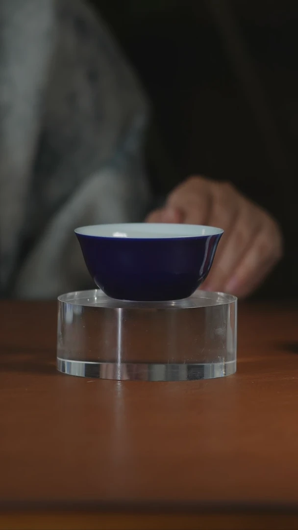 记蓝松竹梅记缸杯