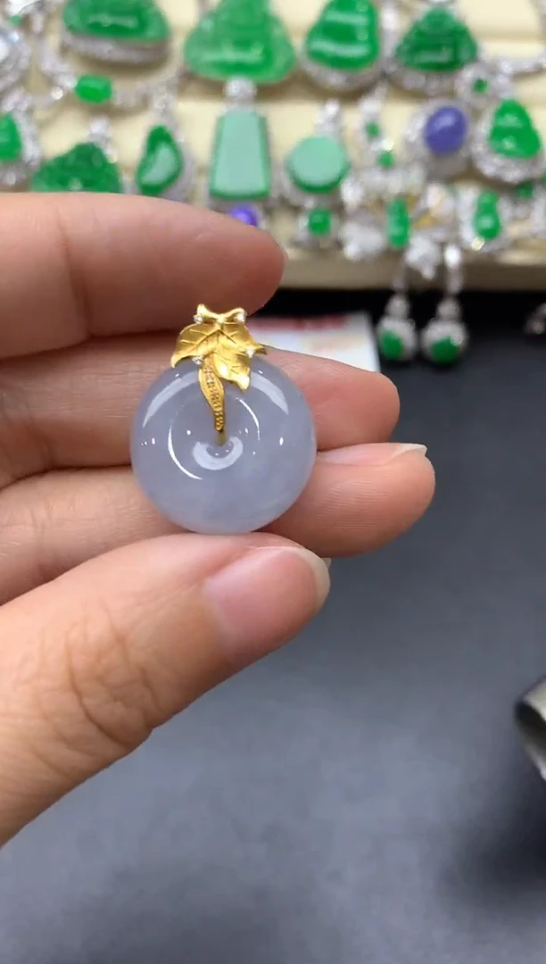 颈饰18K金镶嵌翡翠313-中国好珍宝