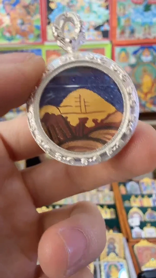 吊坠冈仁波齐山-纯手绘唐卡拉萨直发