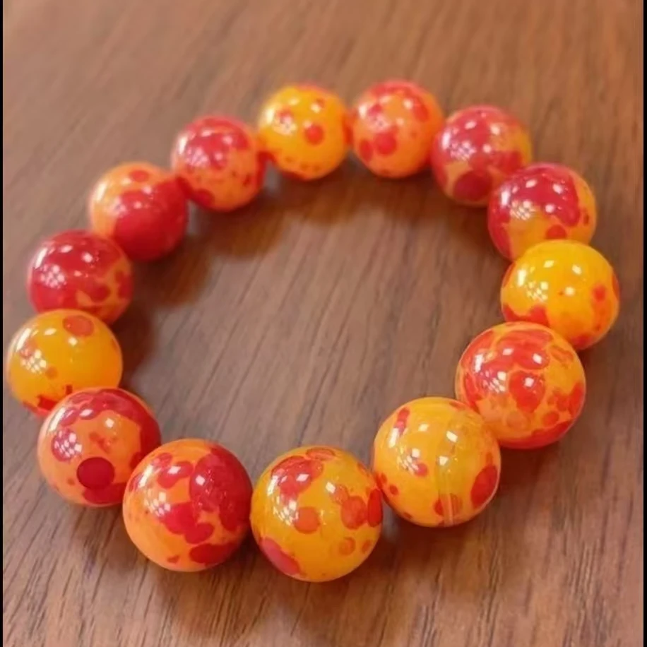 【张总甄选】红花肉灵芝天然珠宝玛瑙手串卡14