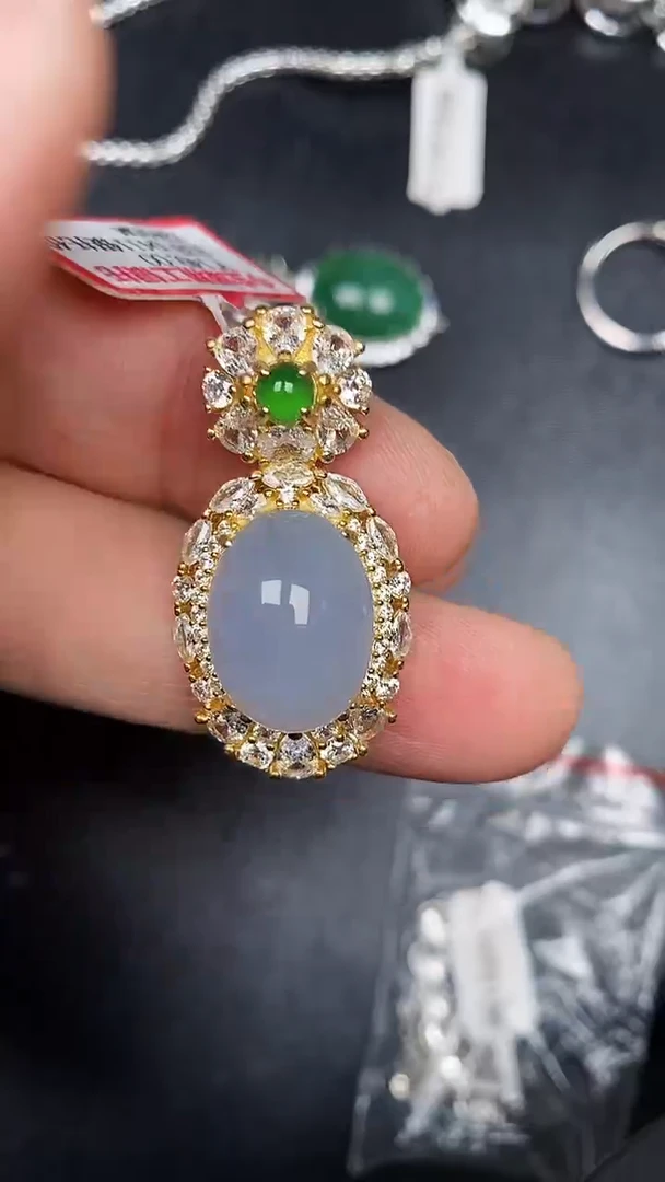 银S925镶嵌戒指翡翠1400