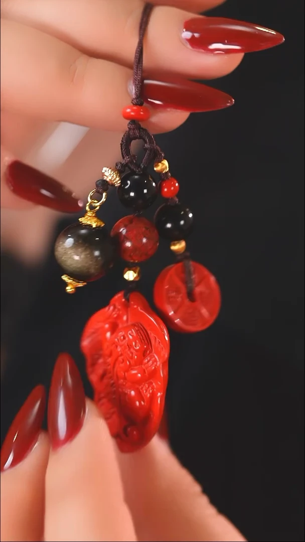 天然辰砂F987 朱砂貔貅 挂件