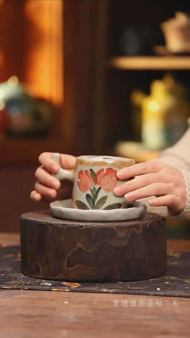 陶瓷景德镇高温釉下手绘陶瓷@L003@