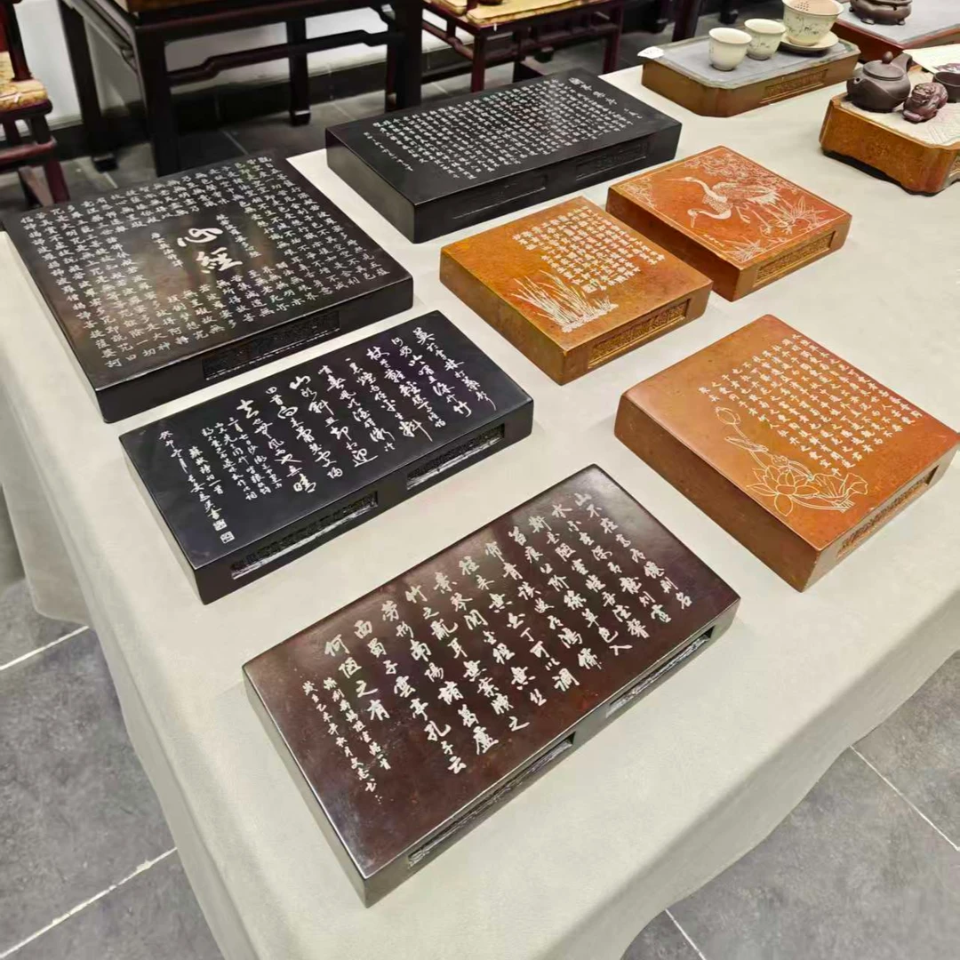 非遗手工艺金砖 古诗词雕刻摆件 底座 进链接选款
