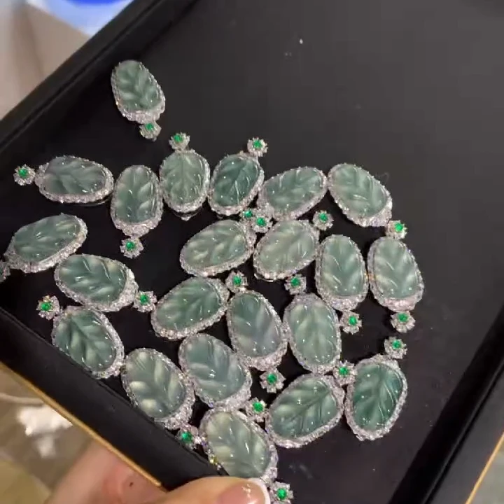 【逍遥严选】天然A货翡翠叶子吊坠*222/1660/多样性发/1件