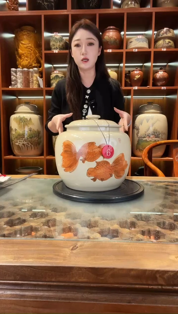 罐李正龙作品白泥缸@6