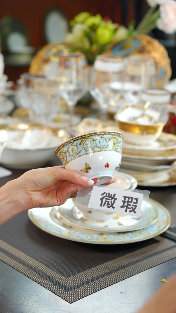 瓷片4英寸奶茶碗6个